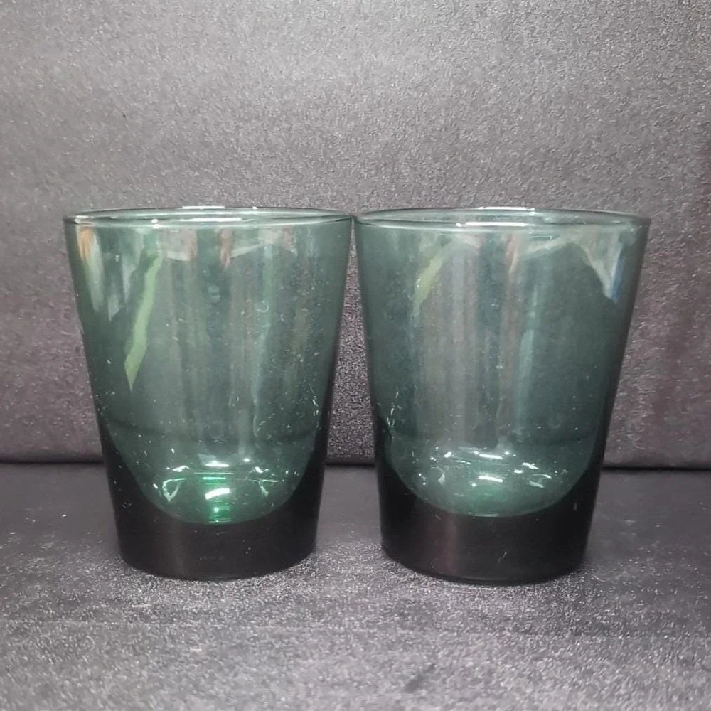Libbey Juniper Green Glass Tumblers,‎ Set of 2, Heavy Bottom Glasses, Drinkware